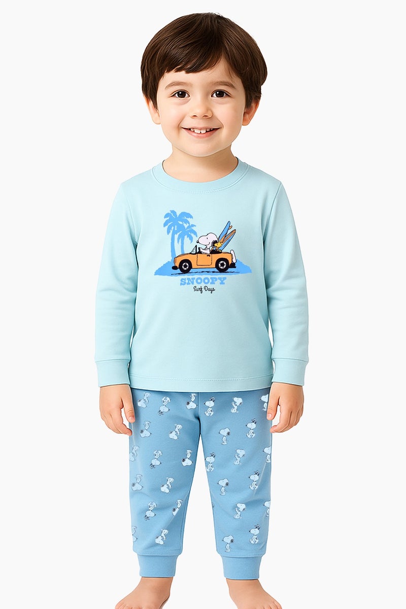 Trucare Peanuts Snoopy Surf Days Boy's Full Sleeve Nightwear - Image 1