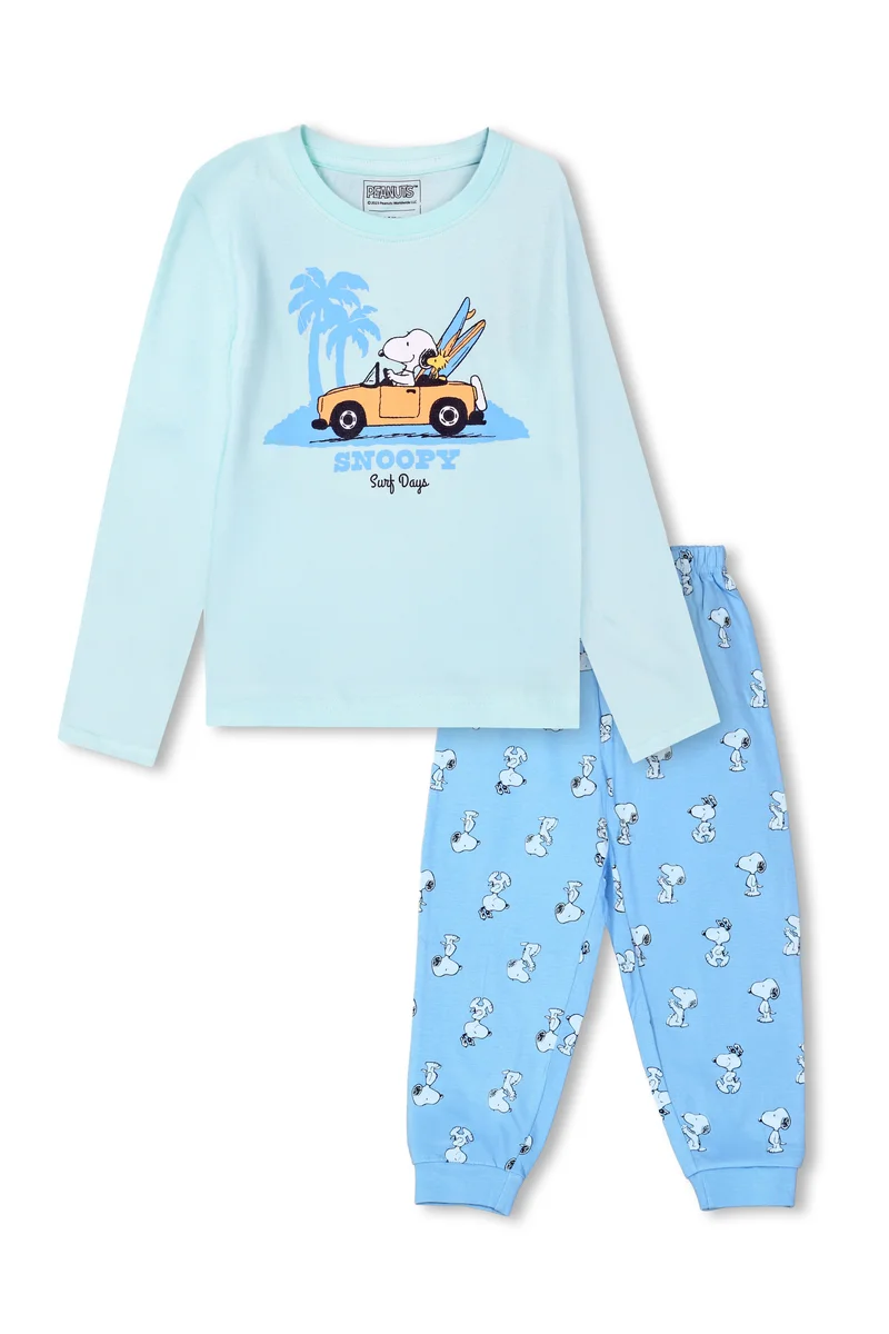 ترو كير بيجامة أولاد بأكمام طويلة بطابع سنوبي أيام ركوب الأمواج