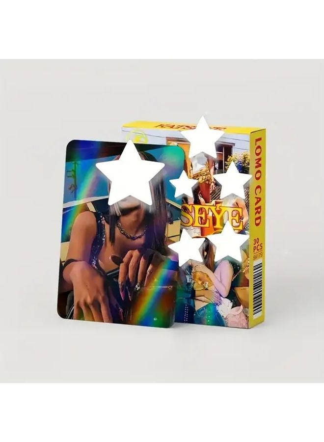 30 قطعة من كروت كاتس آي لومو مقطوعة بالليزر هولوغرافية هدايا جامعي الصور الخشبية - Image 4