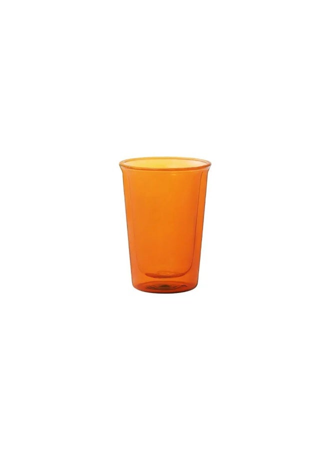 Kinto CAST Amber Double Wall Glass, 290ml, Heat-Resistant Glass - Image 1