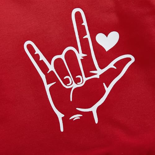 Bonangber Toddler Baby Boy Valentines Day Outfit Love Crewneck Sweatshirt Letter Long Sleeve Shirt Pullover Tops Valentines Day Clothes (V-Red Love,18-24 Months) - Image 5