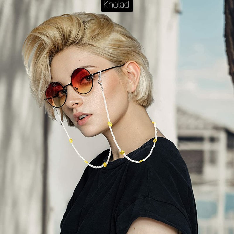 KHOLAD Mask Lanyard Eyeglasses Chain Healing Crystal Beaded Sunglasses Chains with Pearl for Women - Image 3