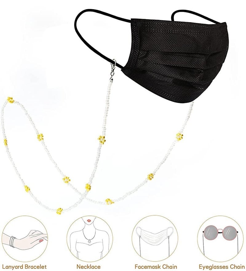 KHOLAD Mask Lanyard Eyeglasses Chain Healing Crystal Beaded Sunglasses Chains with Pearl for Women - Image 2