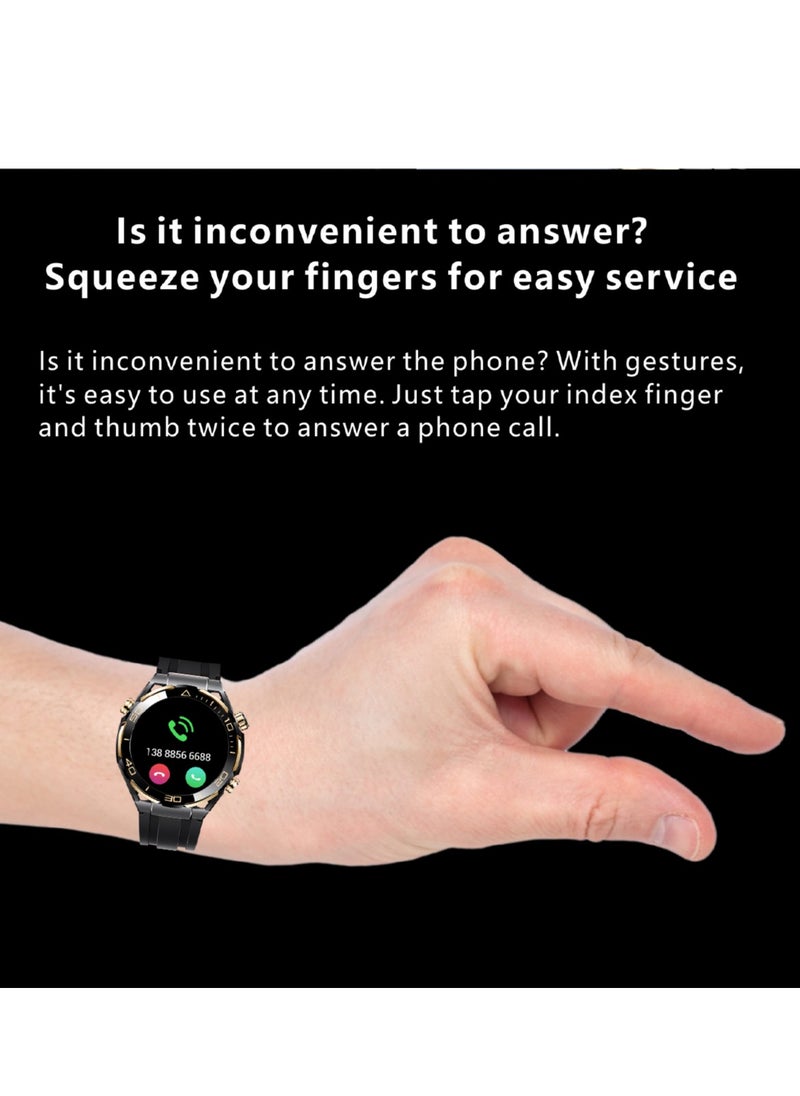 Hommtel - Watch Ultimate Black Edition - 1.62-inch AMOLED Full Touch Screen Smartwatch with AI Voice Assistant, NFC Access, Health Monitoring, and Multi-Sport Modes - Image 1