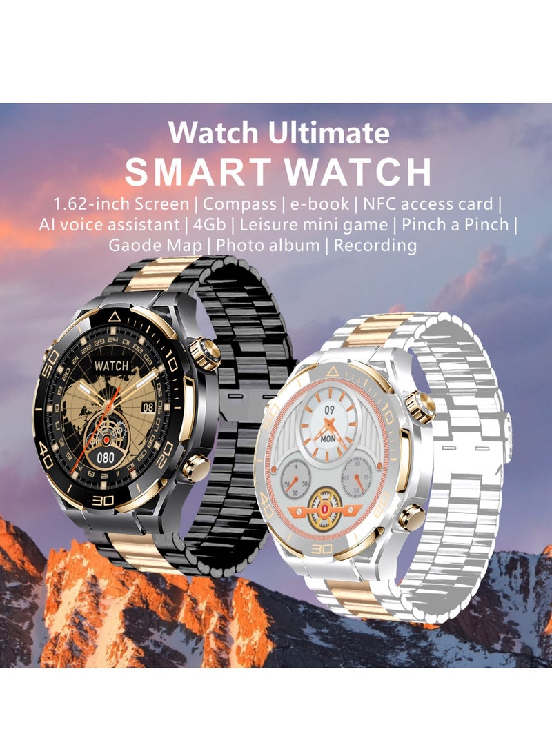 Hommtel - Watch Ultimate Black Edition - 1.62-inch AMOLED Full Touch Screen Smartwatch with AI Voice Assistant, NFC Access, Health Monitoring, and Multi-Sport Modes - Image 1