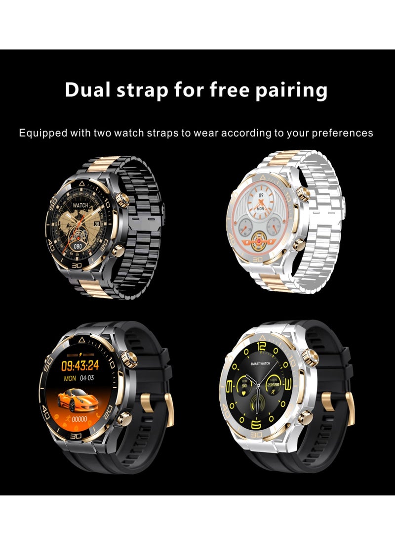Hommtel - Watch Ultimate Black Edition - 1.62-inch AMOLED Full Touch Screen Smartwatch with AI Voice Assistant, NFC Access, Health Monitoring, and Multi-Sport Modes - Image 1