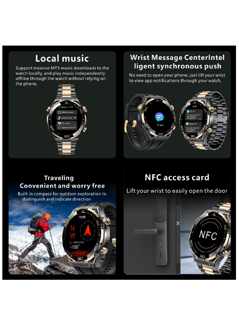 Hommtel - Watch Ultimate Black Edition - 1.62-inch AMOLED Full Touch Screen Smartwatch with AI Voice Assistant, NFC Access, Health Monitoring, and Multi-Sport Modes - Image 1