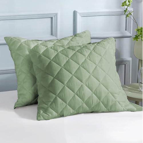 LINENWALAS 100% Bamboo Quilted Pillow Cover - Set of 2 | Ultra-Soft, Cooling & Breathable | Skin & Hair Friendly | Hidden Zipper Closure | Sweat-Absorbent & Hypoallergenic (20x36 Inches, Dark Grey) - Image 3