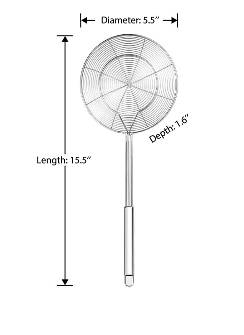 Excefore Stainless Steel Solid Spider Strainer Skimmer Ladle (Small, 5.4in)  - Image 5