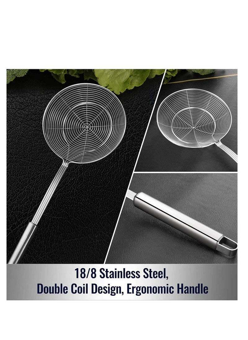 Excefore Stainless Steel Solid Spider Strainer Skimmer Ladle (Small, 5.4in)  - Image 3