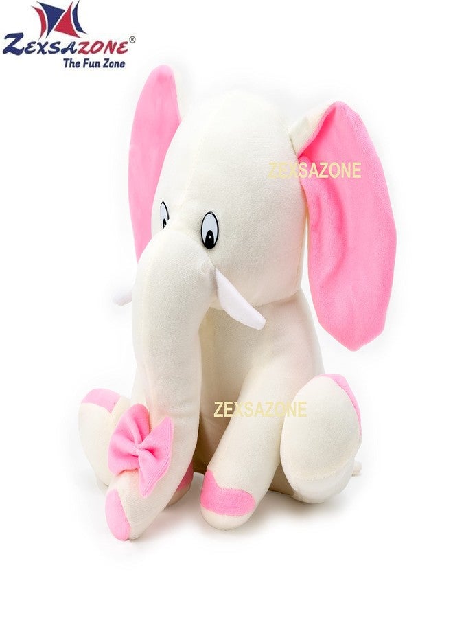 ZEXSAZONE Soft Plush Fabric Animal Elephant Bear Size 28CM Cream Color. - Image 3