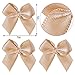 mifengda 200pcs Mini Satin Ribbon Bows Flowers Khaki Craft Satin Ribbon Bows 1 Inch PreTied Ribbon Satin Bows Small Christmas Satin Ribbon Bows for DIY Crafts Gift Wedding Party Sewing ScrapbookingKhaki - Image 4