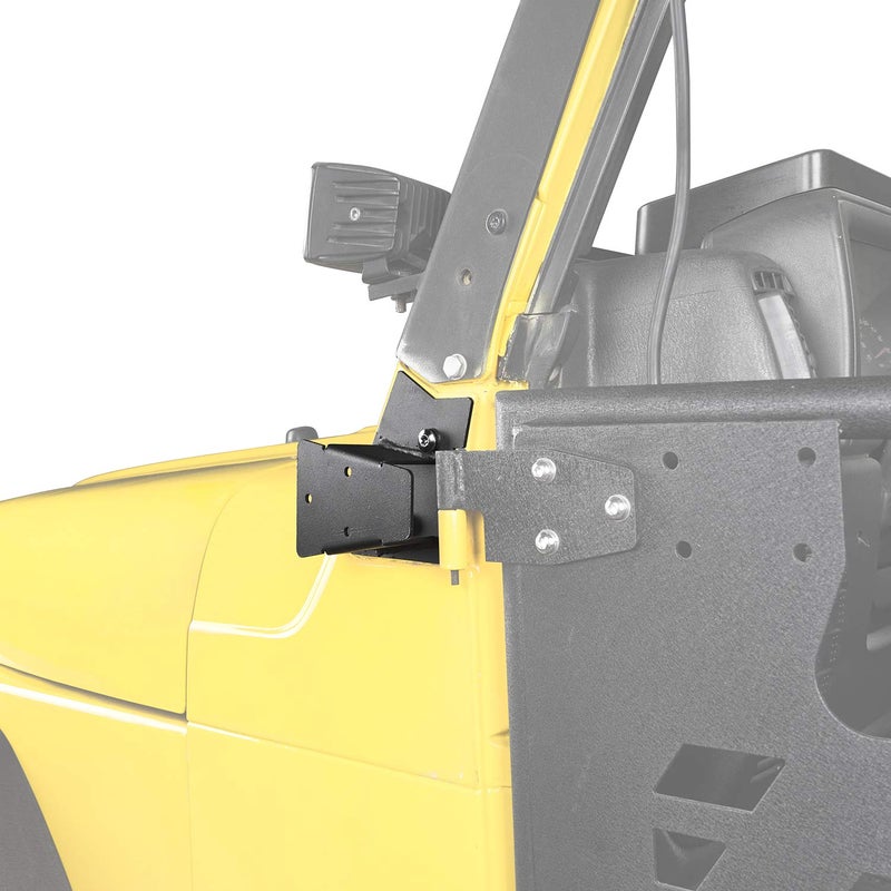 u-Box Wrangler TJ Factory Door Mirror Mounting Brackets Texture Black for Jeep Wrangler TJ 97-06 - Image 2