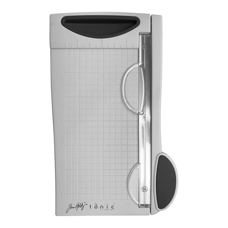 TONIC STUDIOS Tim Holtz Mini Paper Cutter - Small Portable Guillotine Paper Trimmer for Crafts, Photo Paper, and Card Making - 6.25 Inch Cutting Length with Ruler and Grid Lines - Image 2