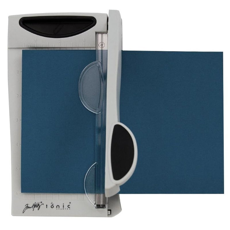 TONIC STUDIOS Tim Holtz Mini Paper Cutter - Small Portable Guillotine Paper Trimmer for Crafts, Photo Paper, and Card Making - 6.25 Inch Cutting Length with Ruler and Grid Lines - Image 4