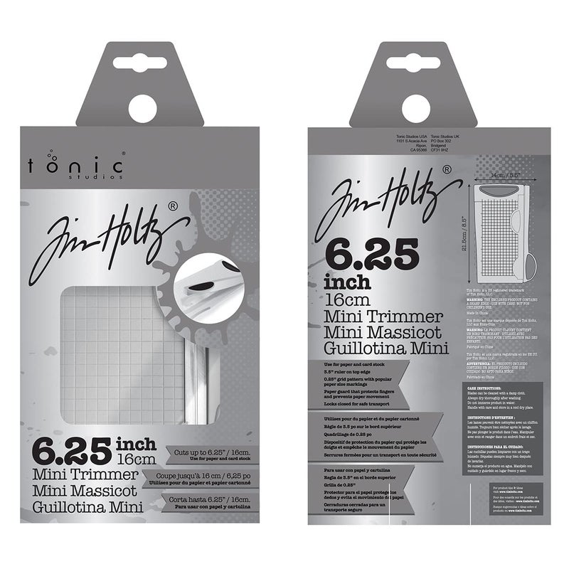 TONIC STUDIOS Tim Holtz Mini Paper Cutter - Small Portable Guillotine Paper Trimmer for Crafts, Photo Paper, and Card Making - 6.25 Inch Cutting Length with Ruler and Grid Lines - Image 3