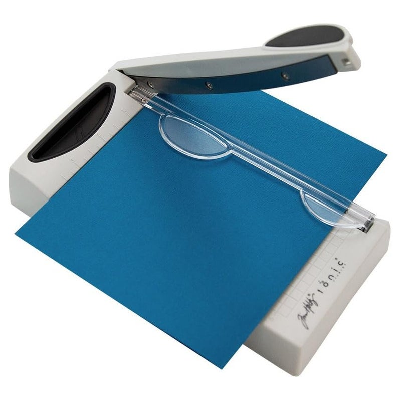 TONIC STUDIOS Tim Holtz Mini Paper Cutter - Small Portable Guillotine Paper Trimmer for Crafts, Photo Paper, and Card Making - 6.25 Inch Cutting Length with Ruler and Grid Lines - Image 5