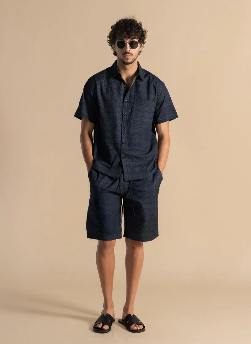 SHAPES TEXTURED SHIRT SET