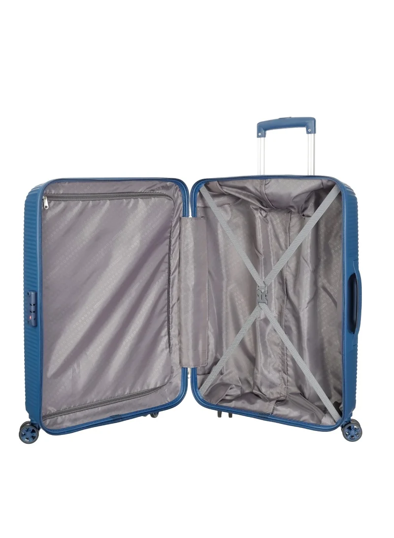AMERICAN TOURISTER NAVY Maxplus 3PC Set (55 + 68 + 79 cm), Polypropylene, Navy Blue|TSA Lock|RPET|Scratch & Impact Resistant Material - 3 Years International Warranty  | Best Price UAE