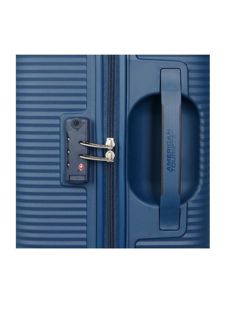 AMERICAN TOURISTER NAVY Maxplus 3PC Set (55 + 68 + 79 cm), Polypropylene, Navy Blue|TSA Lock|RPET|Scratch & Impact Resistant Material - 3 Years International Warranty  | Best Price UAE
