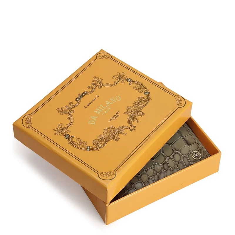 Da Milano Stone Grey Stone Grey Bifold Leather Mens Wallet for Men | Best Price UAE
