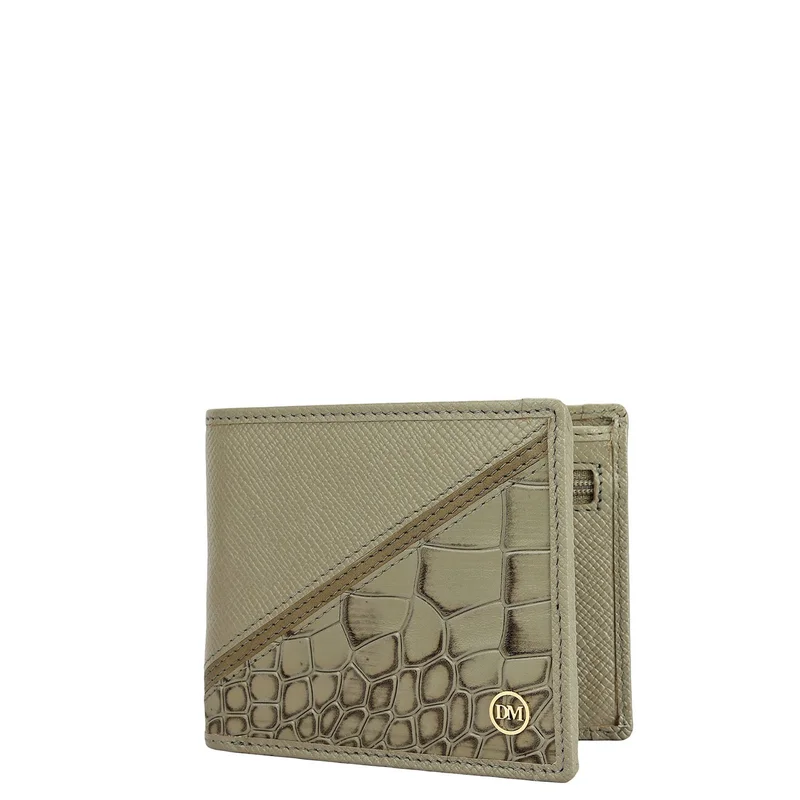 Da Milano Stone Grey Stone Grey Bifold Leather Mens Wallet for Men | Best Price UAE