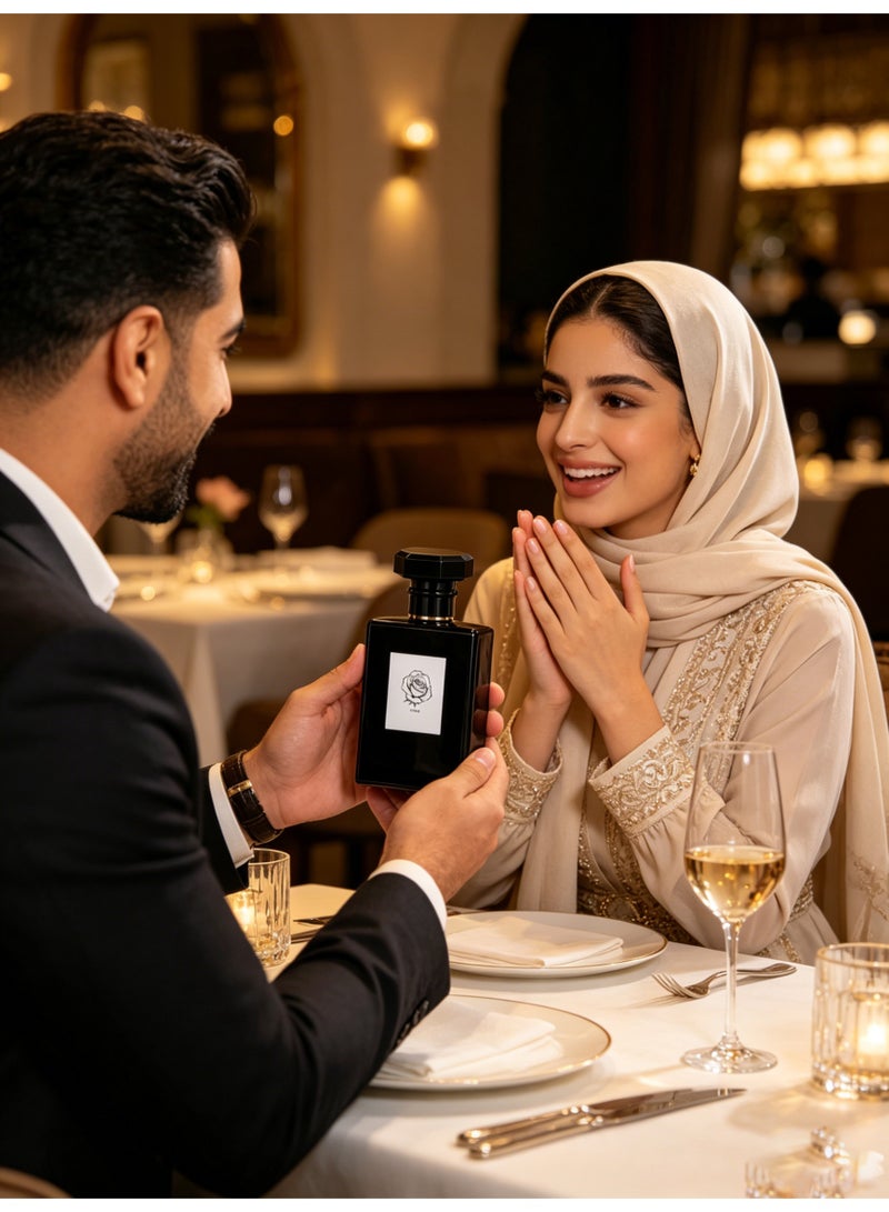 Luxury Women's Rose Floral Eau de Parfum 100ml - Long Lasting Perfume Spray with Bergamot, Jasmine & White Musk, Elegant Floral Fragrance for Daily Wear & Eid Gift - Image 3