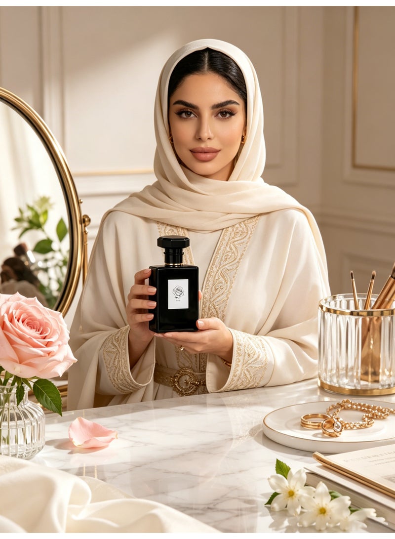 Luxury Women's Rose Floral Eau de Parfum 100ml - Long Lasting Perfume Spray with Bergamot, Jasmine & White Musk, Elegant Floral Fragrance for Daily Wear & Eid Gift - Image 5