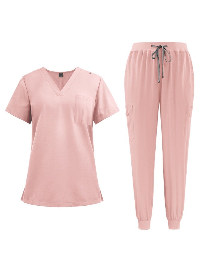 NIBEMINENT Elastic Soft Jogger Suits Hospital Nurse Uniforms Clinic Operating Room Workwear Medical Tops Pants Set Scrubs Medical Women - Image 1