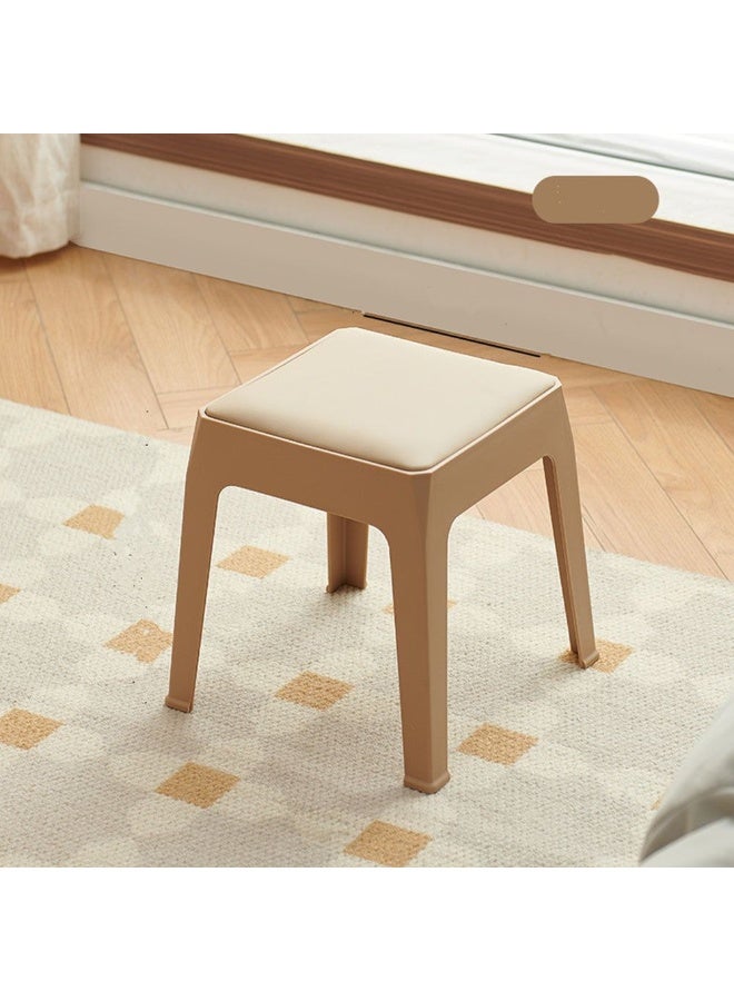 DANUBE HOME كرسي عمان خفيف الوزن بدون ظهر تصميم حديث مقعد واحد لصالون الطعام والأثاث الداخلي L25xW25xH30cm - بيج