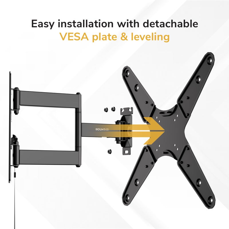 Mount-It! Lockable RV TV Wall Mount for 23-55 Inch TVs, Quick-Release Full Motion Bracket for Campers, Motorhomes, Trailers & Boats, Secure Swivel Arm, VESA 75x75-400x400, 77 lbs Capacity - Image 4