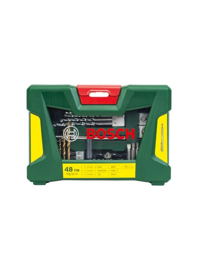 BOSCH 48-Piece V-Line Enhanced Durability Convenient Storage Drill Bit Set Multicolor  - Image 1