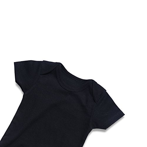 ROMPERINBOX Unisex Solid Black Baby Bodysuit 0-24 Months (3-6 months, black) - Image 3