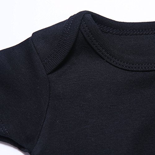 ROMPERINBOX Unisex Solid Black Baby Bodysuit 0-24 Months (3-6 months, black) - Image 4