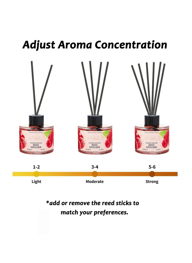 سان هان مجموعة معطرات الجو من القصب ١٠٠ مل: معطر جو بمزيج من التوت، معطرات جو تدوم طويلاً، للمنزل، غرفة النوم، الحمام، المكتب (تركيز ١٠٪)  - Image 3