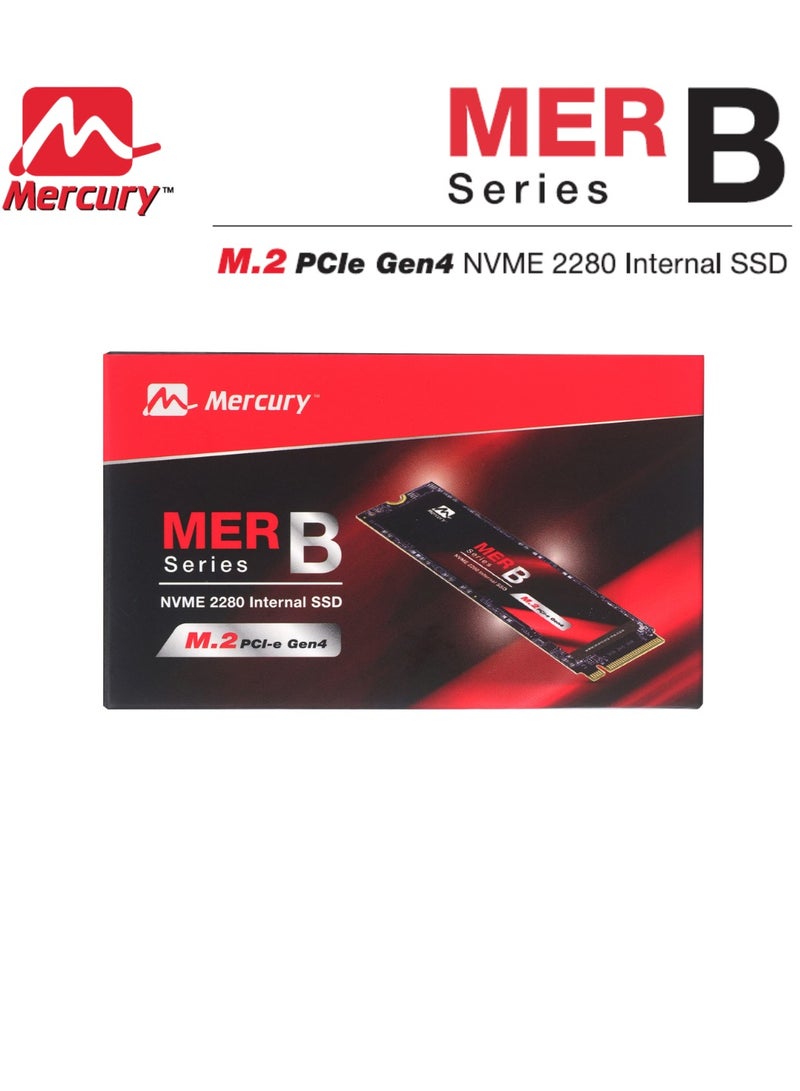 Mercury M.2 NVMe SSD, 2280 PCIe Gen 4 x 4, 7200MB/s Read, 6400MB/s Write (512, GB) - Image 1