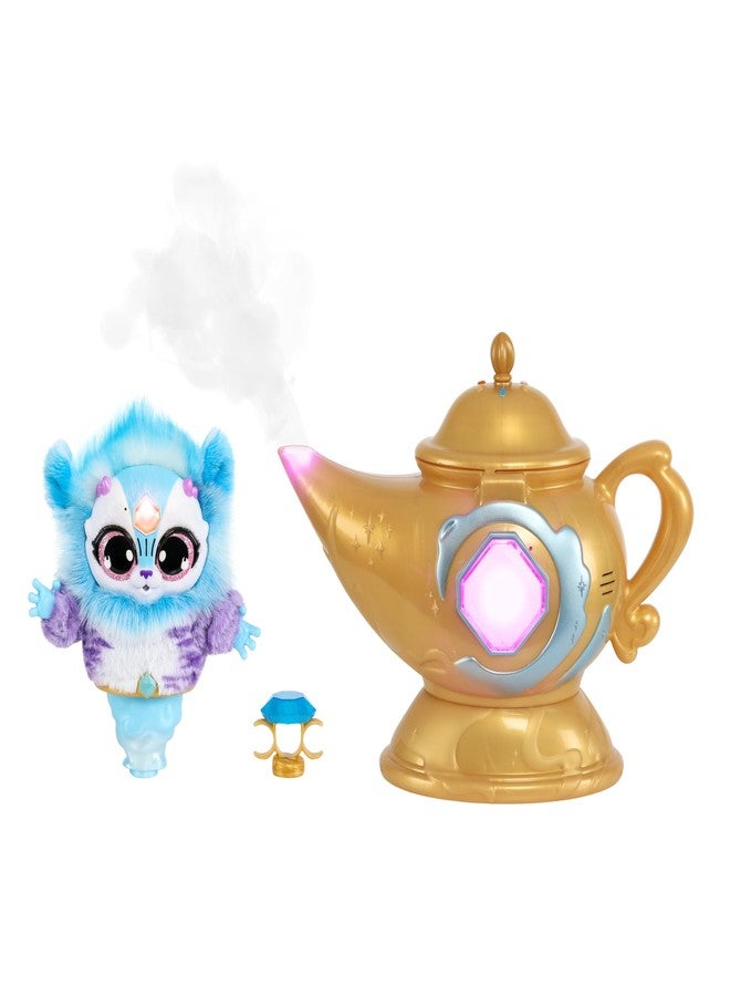 Magic Mixies Magic Genie Lamp with Interactive 8" Blue Plush Toy and 60+ Sounds & Reactions. Unlock a Magic Ring and Reveal a Blue Genie from The Real Misting Lamp. Gifts for Kids, Ages 5+ - Image 4