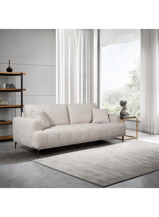 Home Box Porto 3-Seater Fabric Sofa with 2 Cushions 85 x 230 x 94 cm - Image 1