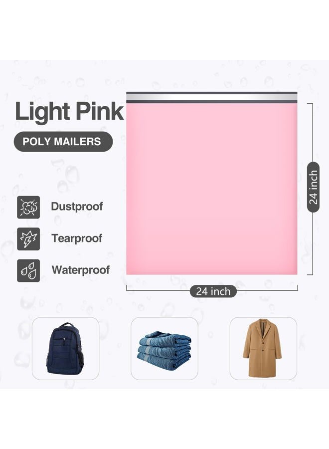 UCGOU Poly Mailers 24x24 Inch Light Pink 50 Pack Extra Large Shipping Bags Strong Thick Mailing Envelopes Self Seal Adhesive Waterproof and Tear Proof Boutique Postal for Clothing Quilt and More - Image 2