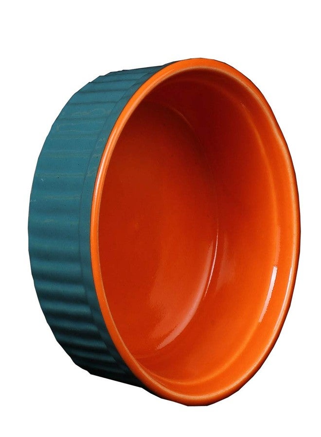 كافيين أوعية راميكين سيراميك مصنوعة يدويًا باللونين الأزرق والبرتقالي غير اللامع (مجموعة من 1) - Image 4