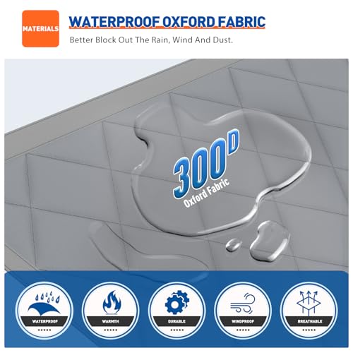 MAGZO Magnetic Thermal Insulated Door Curtain Fits Door Size 36" x 82", Oxford Cloth Strong Magnets Entrance Insulation, Thicken Cotton Winter Entrance Cover for Patio Door, Gray - Image 4