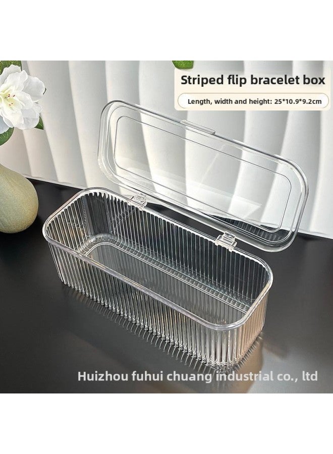 Handstring Storage Box Transparent Acrylic Crystal Bracelet Necklace Jewelry Box Portable Anti-oxidation Bracelet Box 