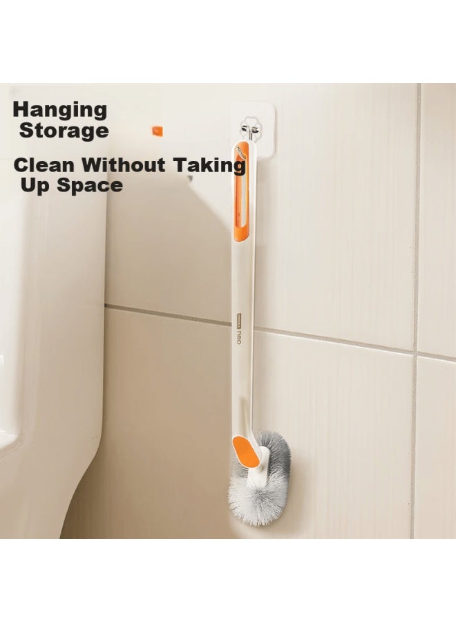 Deli S-shaped Elbow Toilet Brush Wall-mounted No-drill Groove Cleaning Toilet Scrubber - Image 5