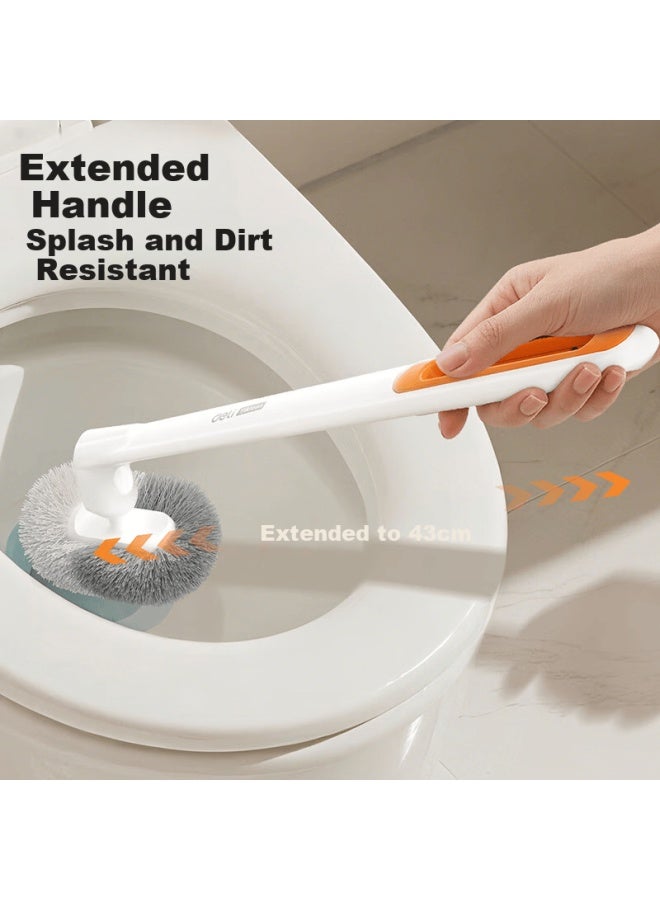 Deli S-shaped Elbow Toilet Brush Wall-mounted No-drill Groove Cleaning Toilet Scrubber - Image 4