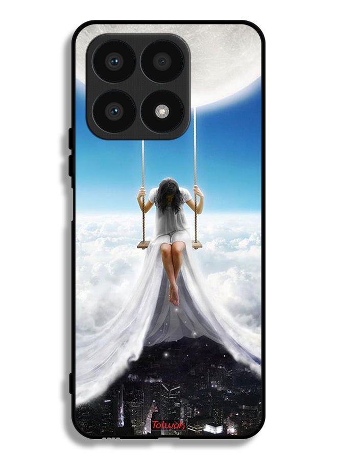 Tolwak Honor X8a Protective Case Cover Moon Clouds Town Art - Image 1