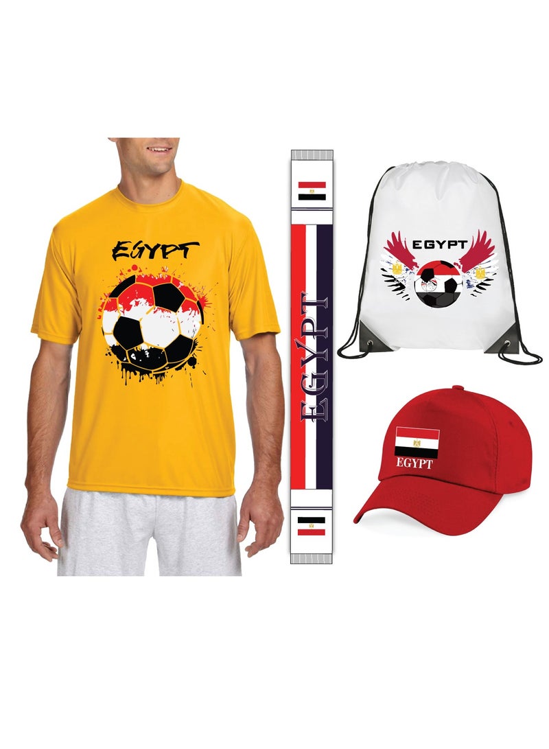 Egypt Sports Dry Fit T-shirt - Soccer Team Printed T shirts - Team Jersey T Shirts for Men and Women - Combo Pack  - Image 1
