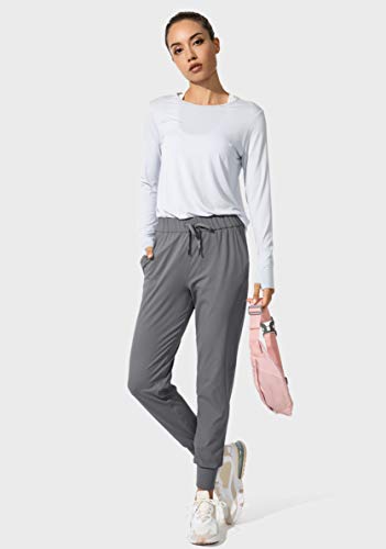 SANTINY Women's Joggers Pants Pockets Drawstring Running Sweatpants for Women Lounge Workout Jogging(Dark Grey_M) - Image 5