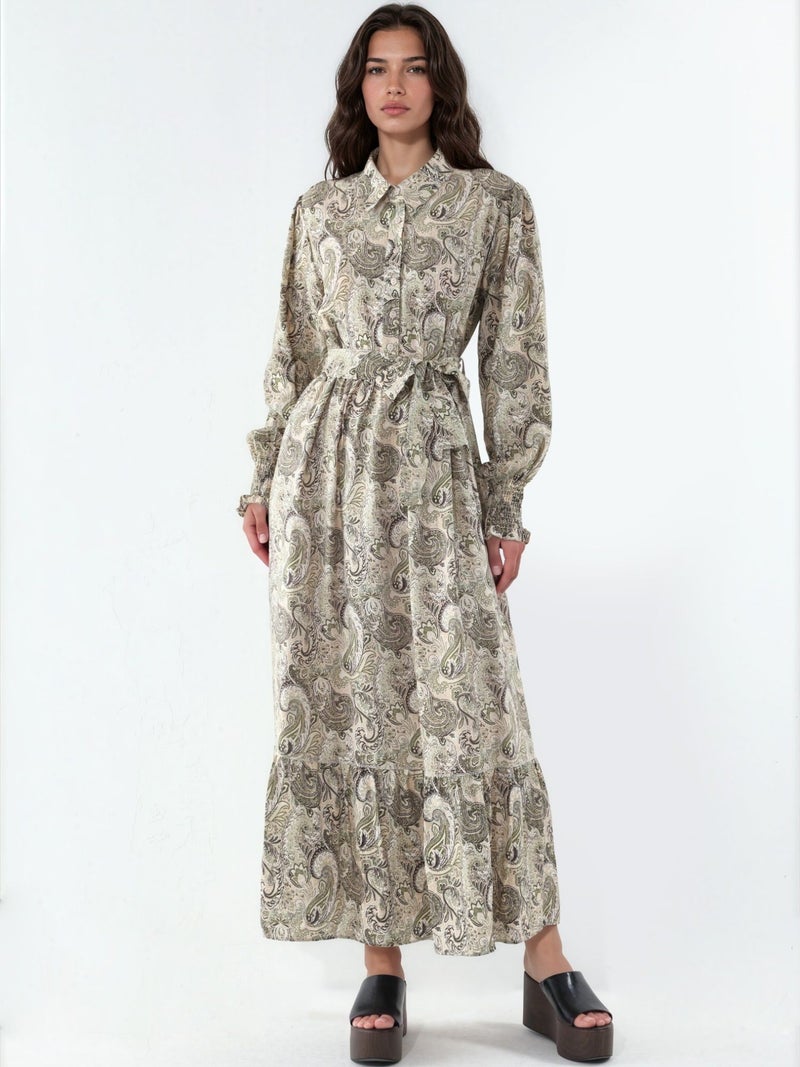 BIG DART BDART Paisley Belted Midi Shirt Dress - Image 1