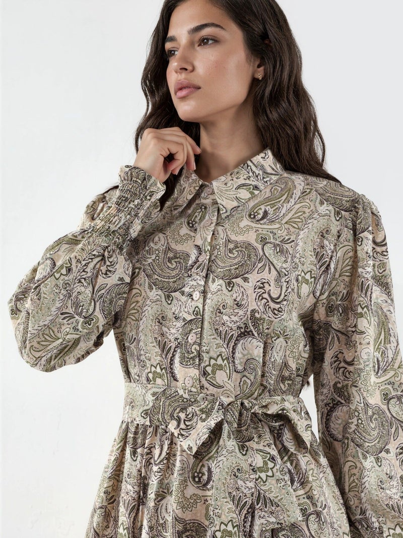 BIG DART BDART Paisley Belted Midi Shirt Dress - Image 4