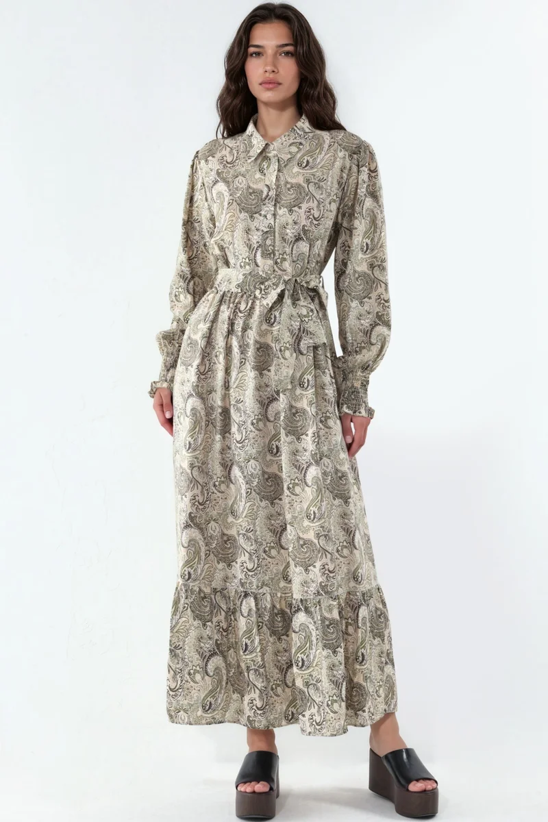 بيغ دارت BDART Paisley Belted Midi Shirt Dress